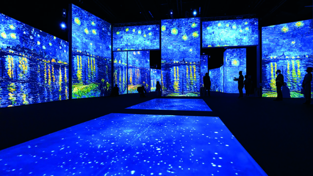 Van Gogh Alive, immersive, multi-sensory exhibition featuring light, colour, sound and fragrance throughout bringing the famous artworks to life. At London's Kensington Gardens until September 26, 2021