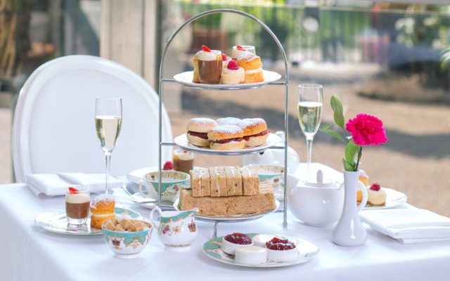 The Pavilion Restaurant and Tea Room. Situated opposite the sunken garden, afternoon tea on the terrace at Kensington Palace.