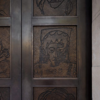 The National Portrait Gallery commissioned Tracey Emin to design three large bronze doors © National Portrait Gallery