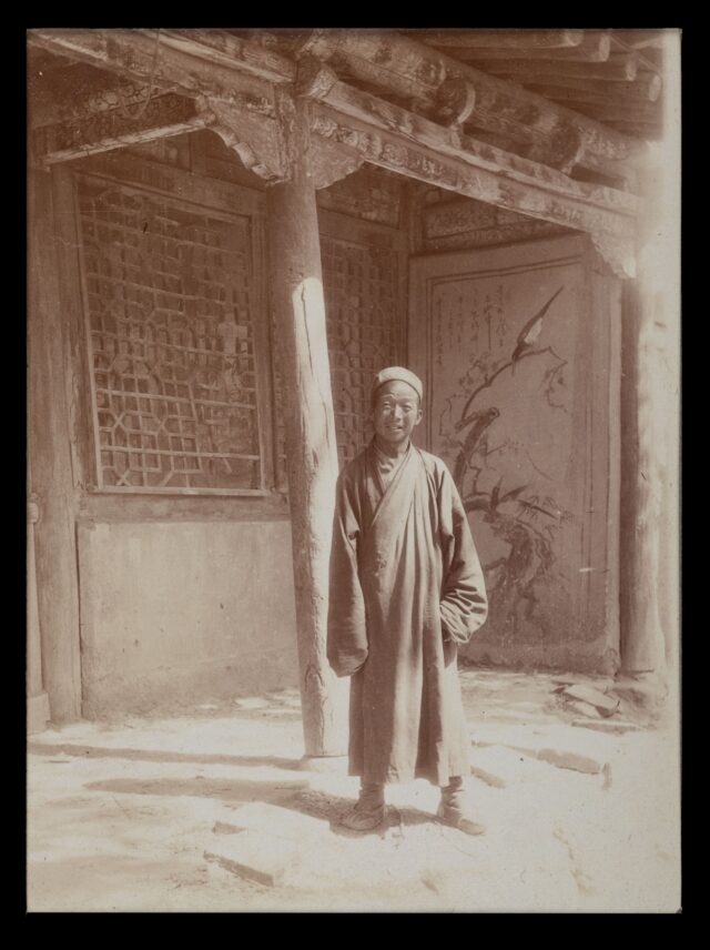 This photo of the priest can be seen at A Silk Road Oasis © British Library Board