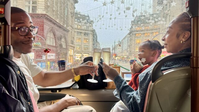 snowman afternoon tea bus