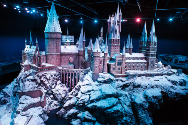 Harry Potter Hogwarts Castle Model in the Snow