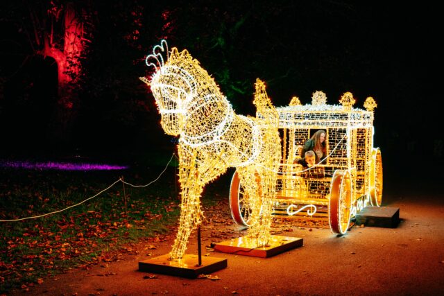 Illuminated horse and carriage at Windsor Great Park