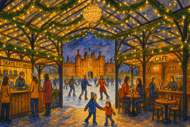 Hampton Court Palace Ice Rink illustrations 