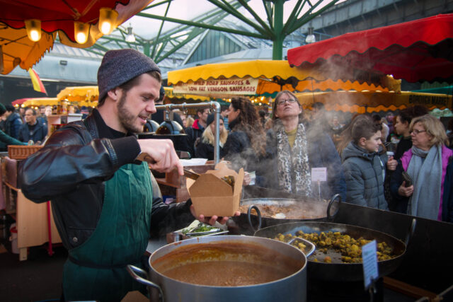 Street food in London east at Borough Market